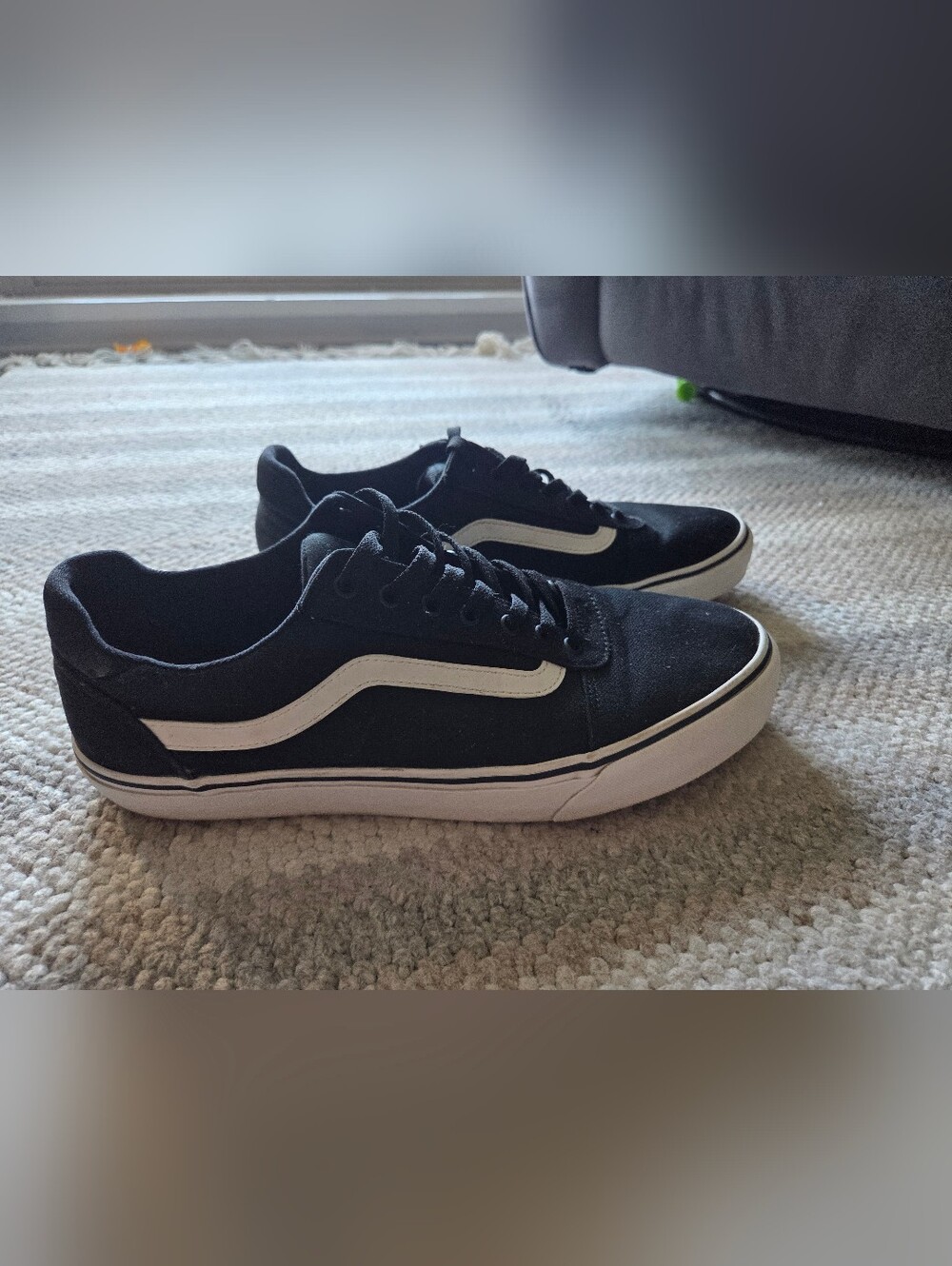 Vans Black Low-Top Sneakers with White Side Stripe - Men